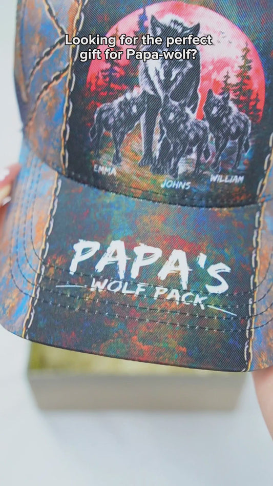 Casquette classique personnalisée « La meute de loups de grand-père »