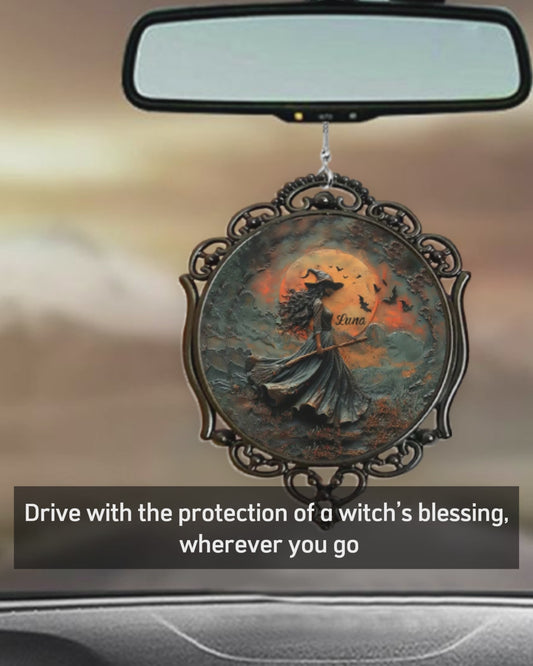 Fumée d'air, de feu et de terre - Ornement de voiture personnalisé de sorcière