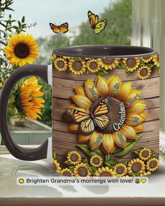 You Are My Sunshine Grandma Mom - Personalized Grandma Accent Mug