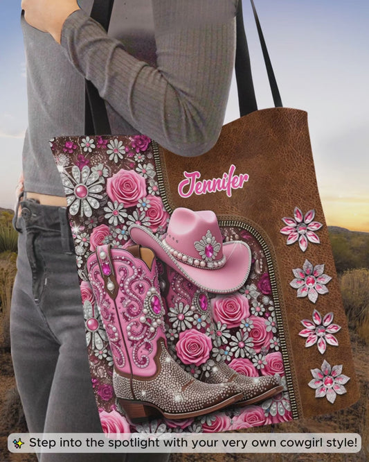 Magnifiques bottes de cowgirl - Sac fourre-tout personnalisé pour cowgirl