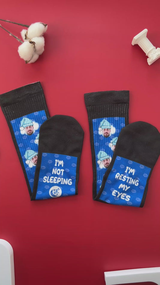 Je ferme les yeux - Chaussettes personnalisées pour la fête des pères