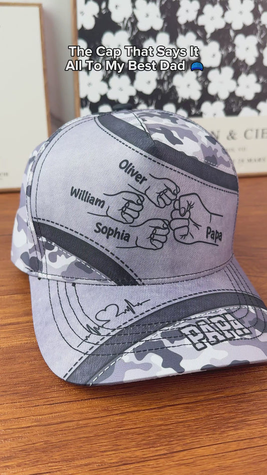 Casquette classique personnalisée « Meilleur papa du monde » à motif camouflage