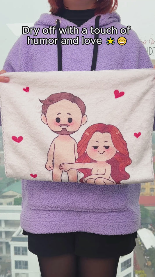 Le chef était adorable, je reviendrais manger ici avec plaisir - Serviette personnalisée pour couple