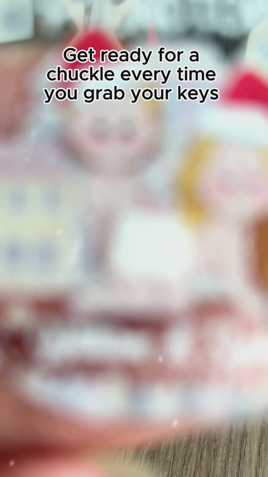 Noël arrive à Poundtown ! Porte-clés transparent personnalisé : cadeau idéal pour votre copain, copine, femme ou mari.