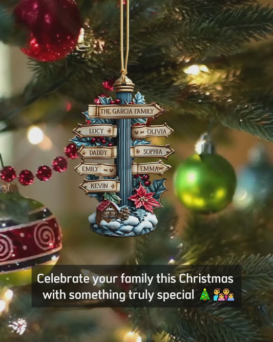La joie de Noël, c'est la famille - Ornement de Noël personnalisé en forme de famille