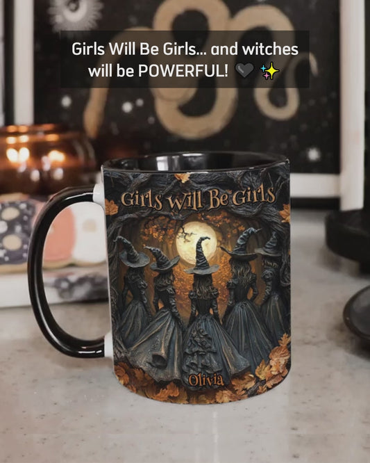 Les filles seront toujours des filles - Mug personnalisé à motif sorcière