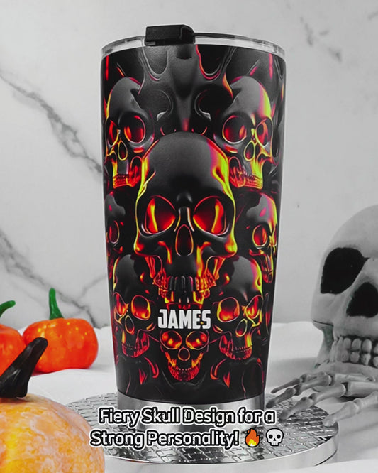Touch My Coffee And I Will Drink From Your Skull - Personalized Skull Tumbler
