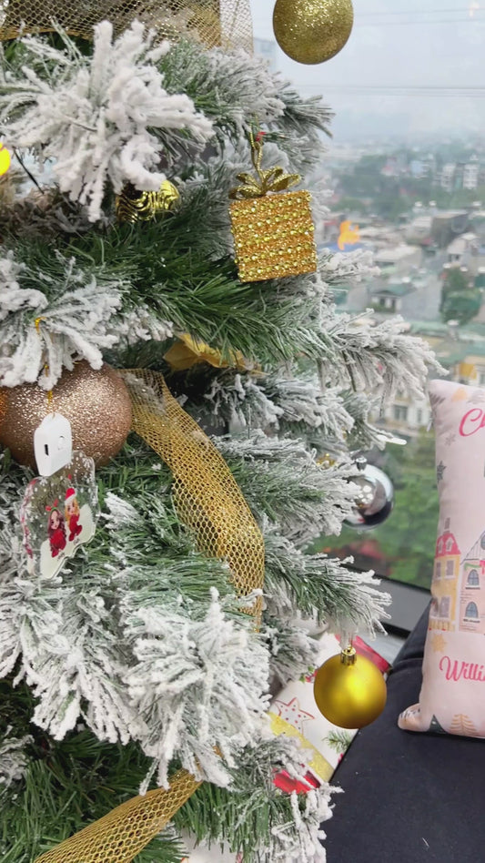 Joyeux Noël à Poundtown - cadeau pour mari, petit ami, petite amie - Coussin décoratif personnalisé