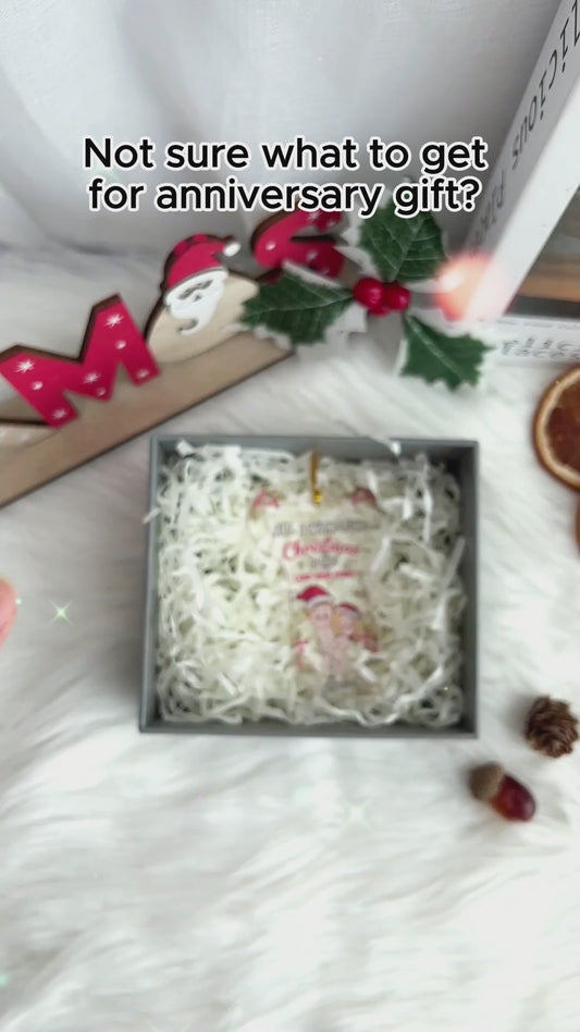 Tout ce que je veux pour Noël - Ornement transparent personnalisé pour couple