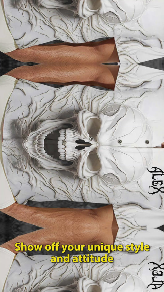 Black Skull - Personalized Skull Hawaiian Shirt