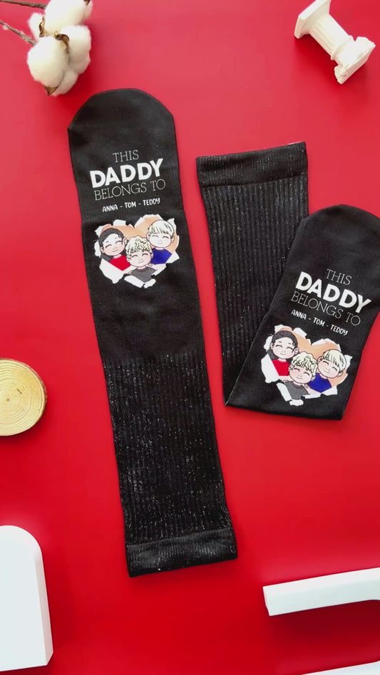 Ce papa appartient à - Chaussettes personnalisées pour papa