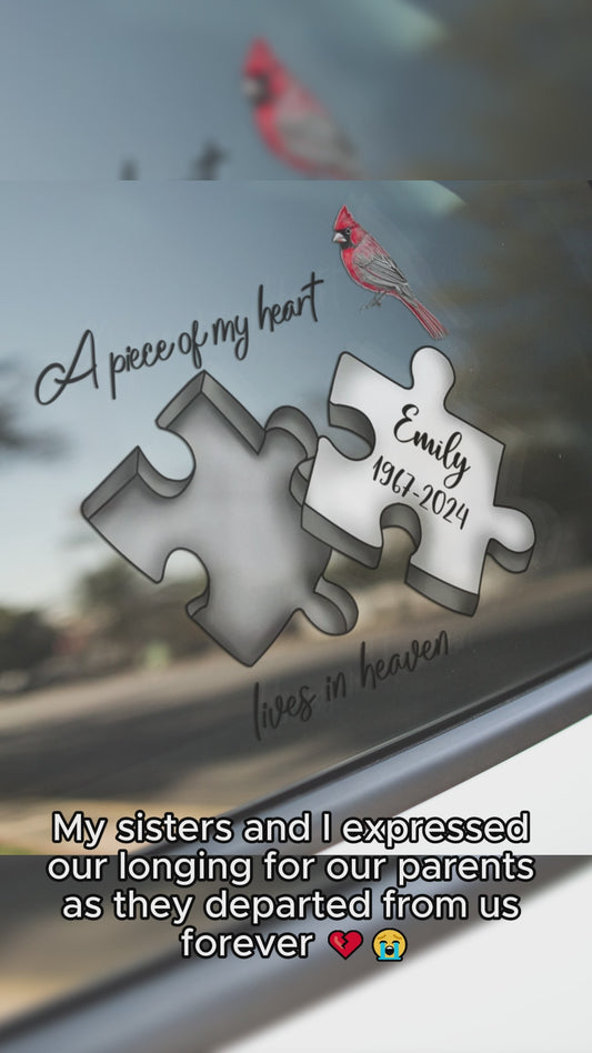 Memorial Butterfly Dragonfly Heaven Feather - Personalized Memorial Decal Full