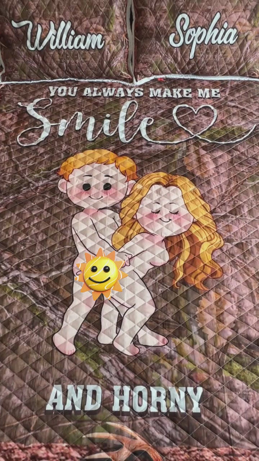 You Make Me Smile - Personalized Hunting Quilt Set