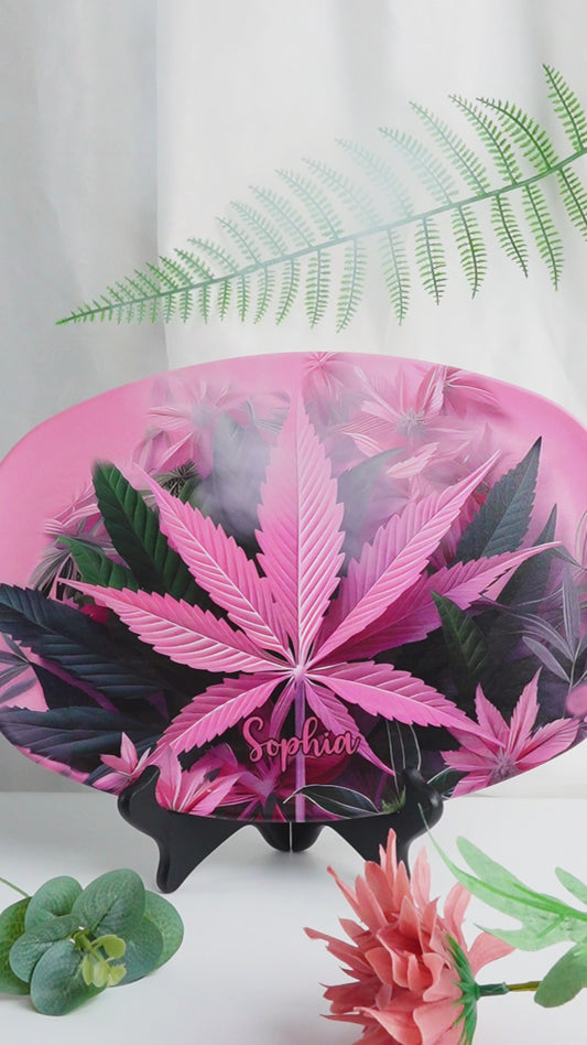 Pink Stoner Chick - Personalized Weed Plate