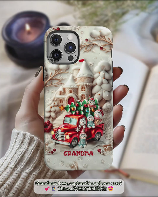 Coque de téléphone personnalisée « Les petites chéries de mamie » avec imprimé intégral