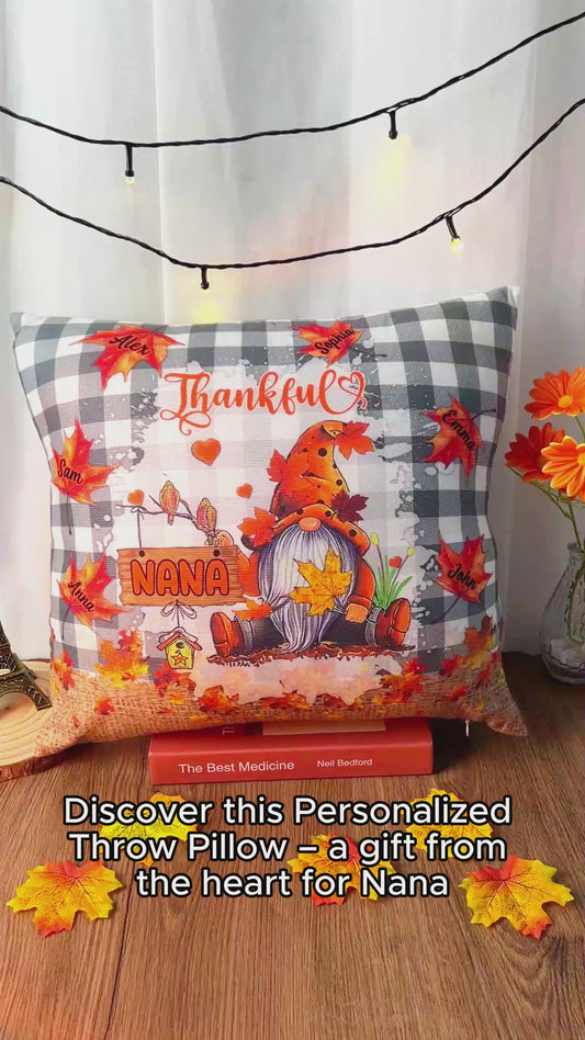 Thankful Grandma - Personalized Grandma Throw Pillow