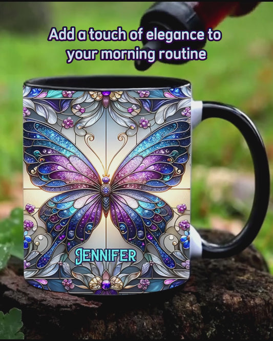 Beautiful Butterfly - Personalized Butterfly Accent Mug