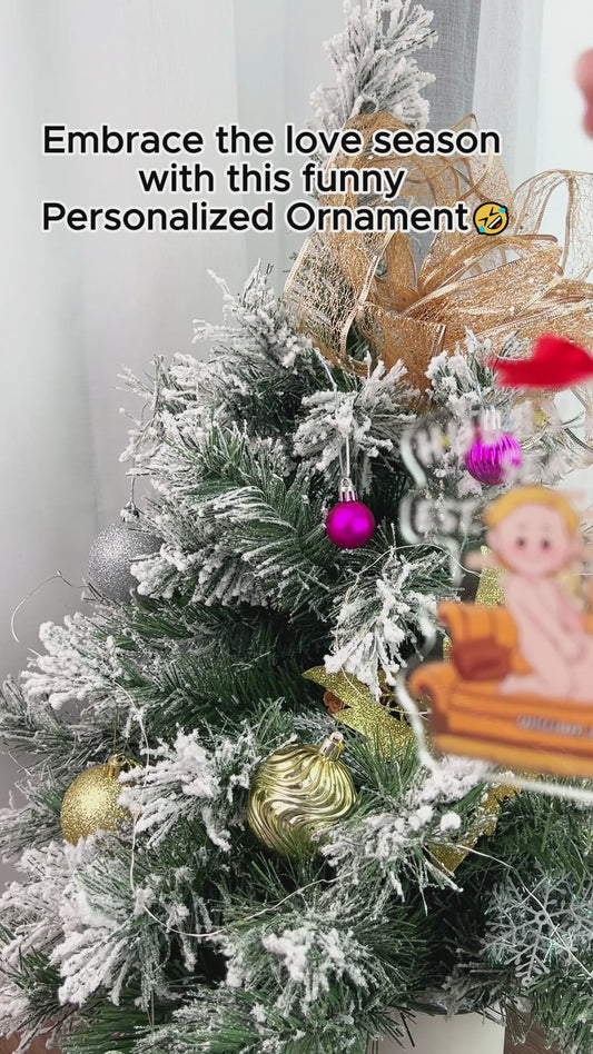 Saison des amoureux - Ornement transparent personnalisé pour mari et femme