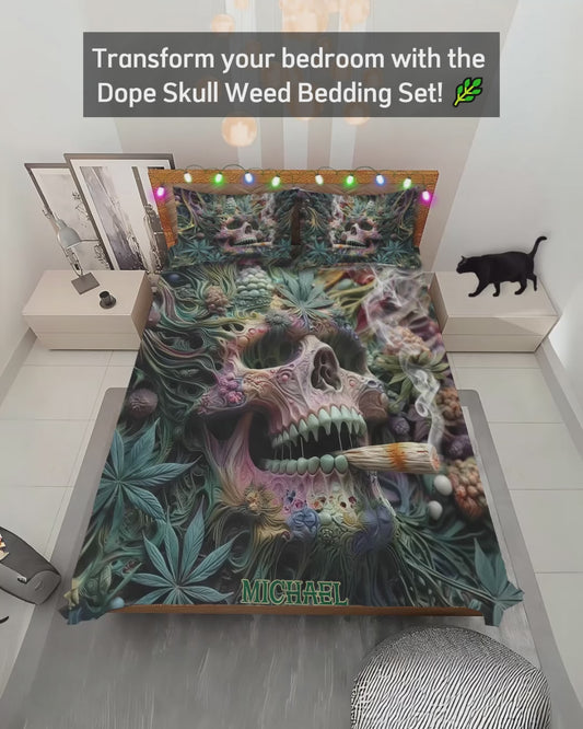 Dope Skull - Personalized Weed Bedding Set