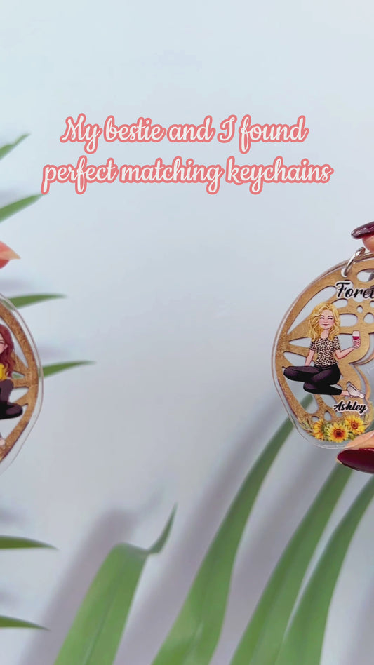 Meilleure amie pour toujours - Porte-clés transparent personnalisé pour meilleure amie