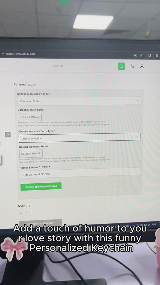 Je suis à toi - Porte-clés transparent personnalisé pour couple