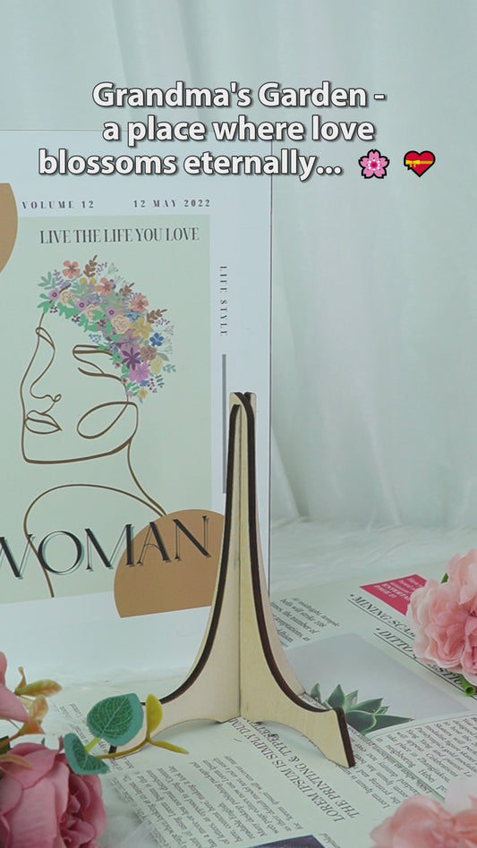 Vase de fleurs de naissance du jardin de grand-mère - Panneau en bois personnalisé à 2 niveaux pour grand-mère