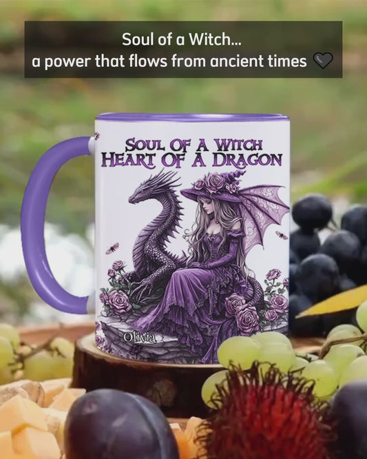 Soul Of A Witch Heart Of A Dragon - Personalized Witch Accent Mug