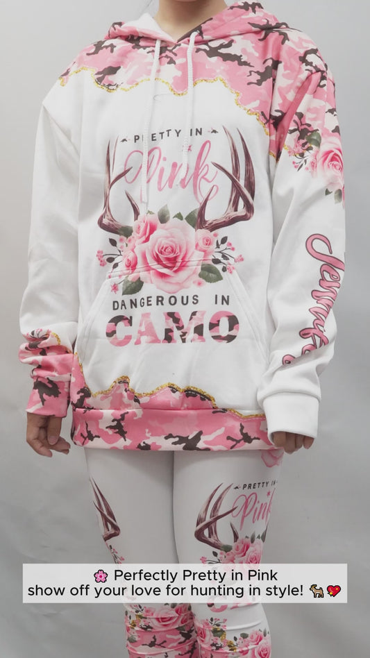 Pretty In Pink - Personalized Hunting Hoodie and Leggings