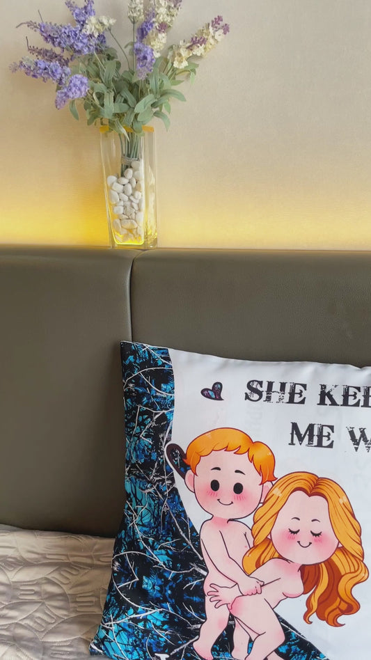 Elle me garde sauvage - Coussin décoratif de chasse personnalisé