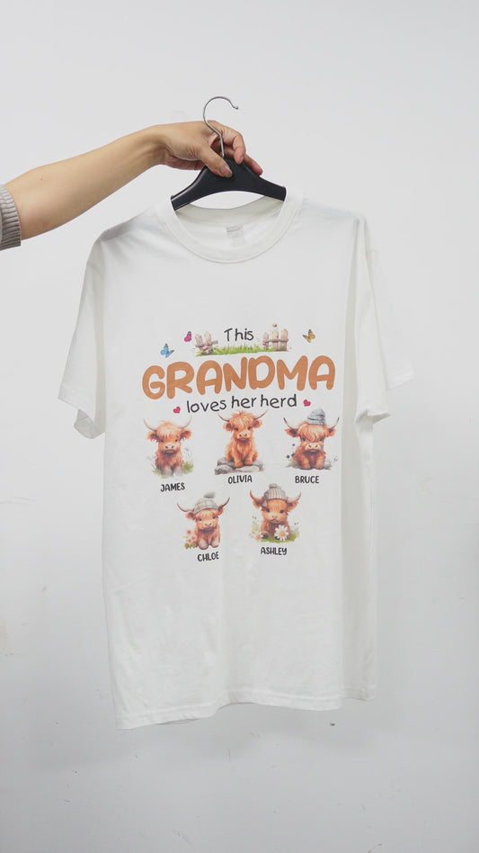 This Grandma Loves Her Herd - Personalized Grandma T-shirt And Hoodie