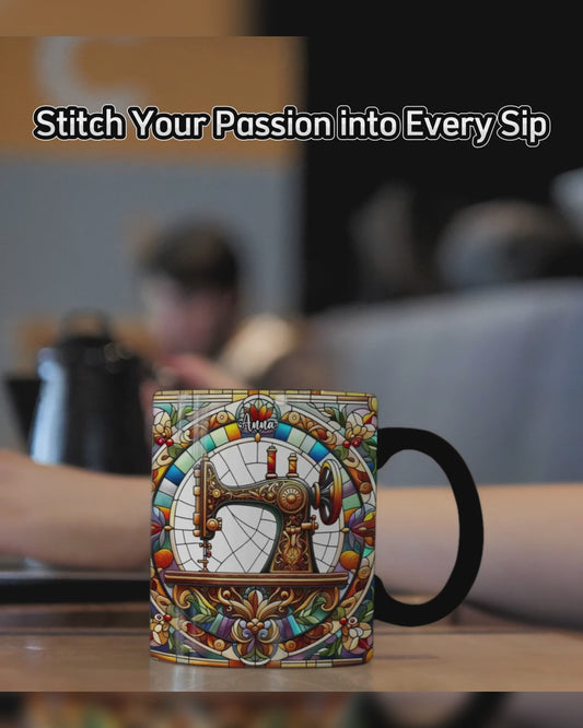 Colorful Sewing Machine - Personalized Sewing Accent Mug