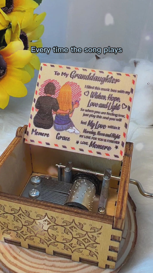 My Love For You Is Forever - Gift for mom, grandma, grandpa, dad, daughter, son, granddaughter, grandson - Personalized Hand Crank Music Box