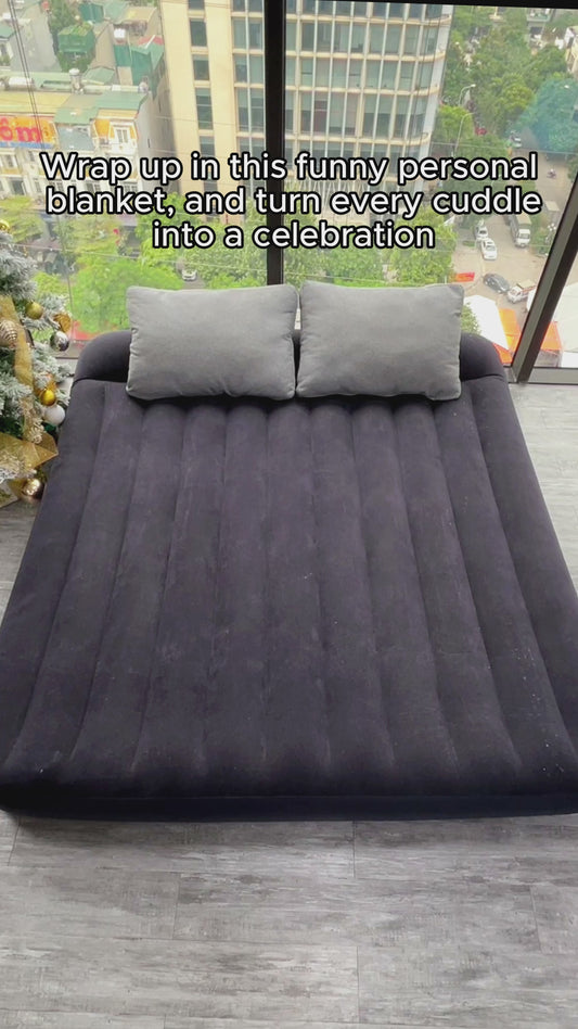 Couverture personnalisée pour couple « Il y a de la fête dans ma bouche »