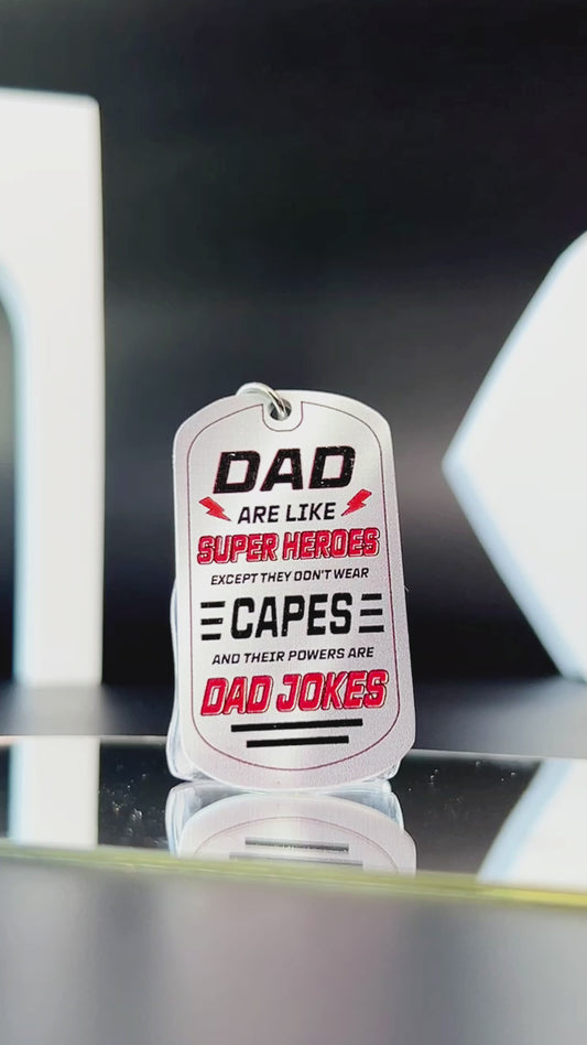 Dad Are Like Super Heroes - Personalized Father Stainless Steel Keychain