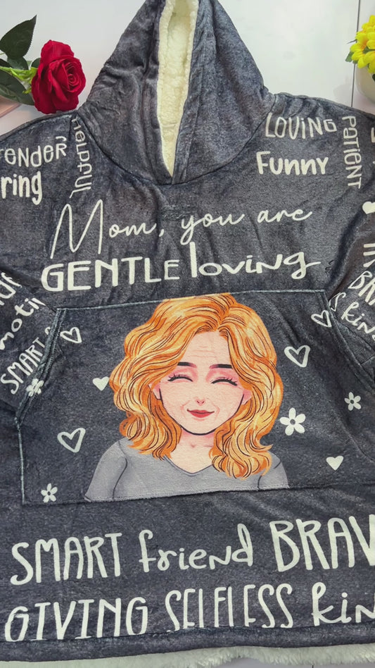 Maman, tu es belle - Couverture à capuche personnalisée pour la fête des mères