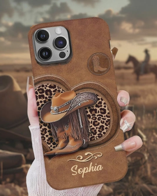 Cowgirl Boots - Personalized Cowgirl Full Print Phone Case