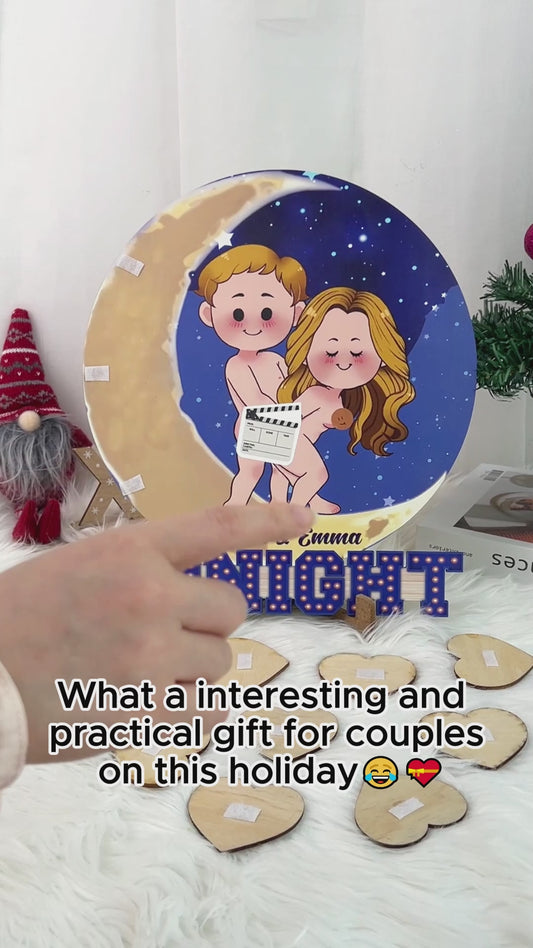 Ce soir - Panneau en bois saisonnier interchangeable et personnalisé pour couple