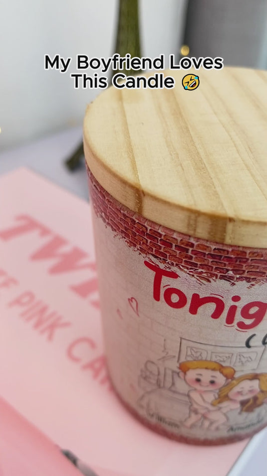 Tonight - Personalized Couple Candle With Wooden Lid