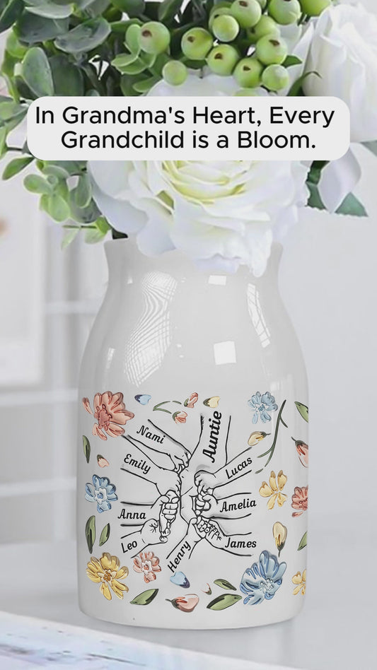 Holding Hands Mother Ceramic Flower Vase (Printed On Both Sides)