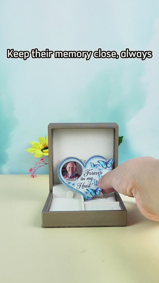 À jamais dans mon cœur - Porte-clés commémoratif personnalisé