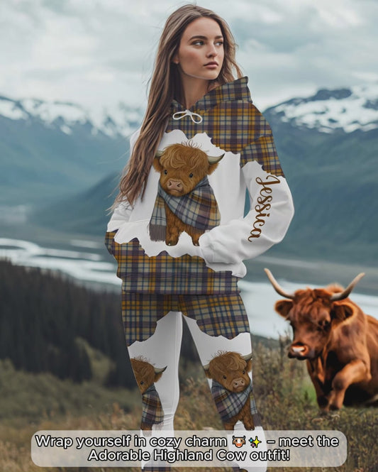 Adorable vache des Highlands - Sweat à capuche et leggings personnalisés vache des Highlands