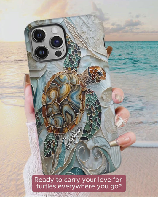 Coque de téléphone personnalisée avec motif tortue pour les amoureux des tortues