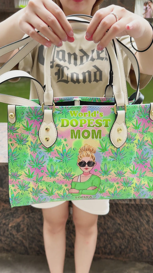 Sac à main en cuir personnalisé « Les petits bourgeons de maman » - La maman la plus cool du monde - Titre quelconque