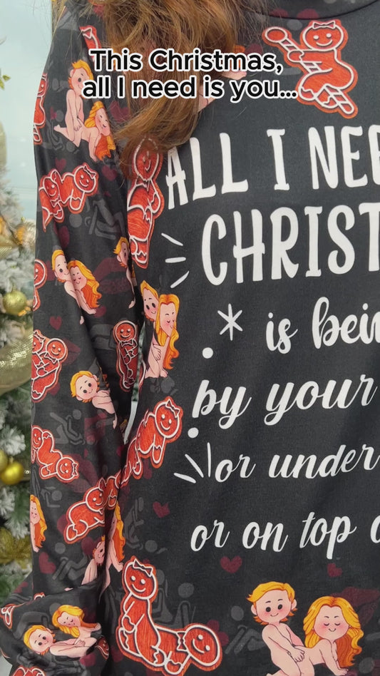 Tout ce dont j'ai besoin pour Noël, c'est toi - Ensemble de pyjamas personnalisés pour couples