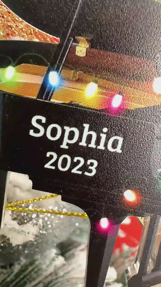 Piano - Personalized Christmas Ornament (Printed On Both Sides)