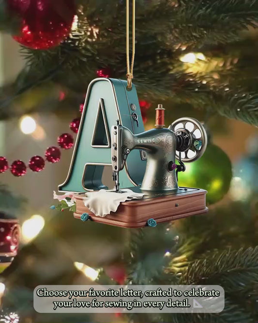 Beautiful Sewing Letter Ornament - Personalized Sewing Ornament