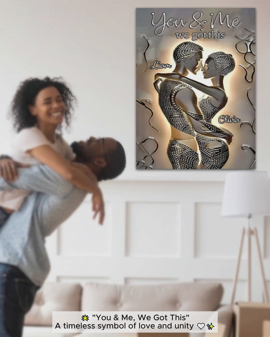 It's You & Me - Personalized African American Rectangle Metal Sign