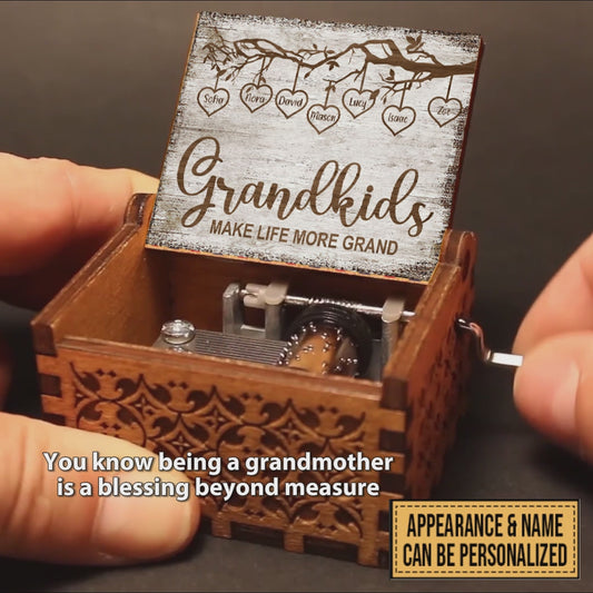 Grandkids Make Life More Grand - Personalized Grandma Hand Crank Music Box