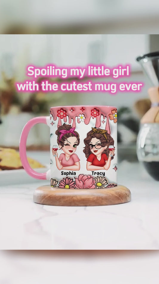 Meilleures amies pour toujours - Mug personnalisé Bestie Forever Floral