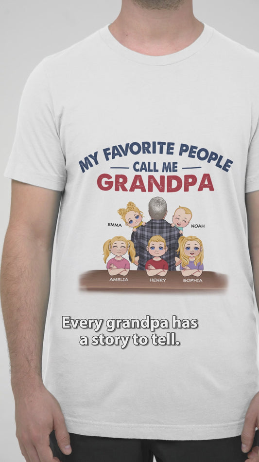 Mes personnes préférées m'appellent grand-père - T-shirt et sweat à capuche personnalisés pour papa